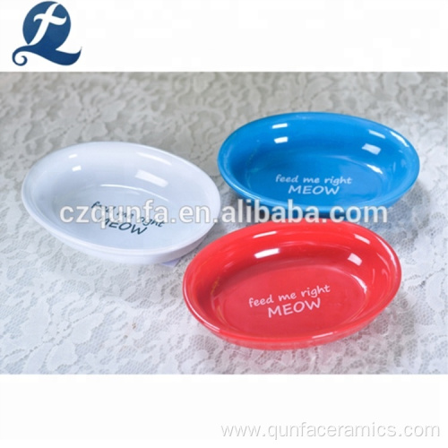 Factory Promotion Shallow Ceramic Pet Dog Plate